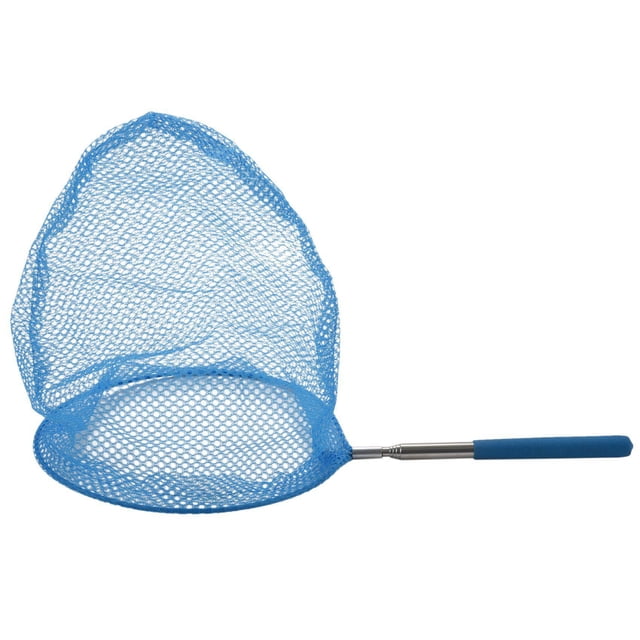Outdoor Catching Catching Butterfly Net Fishing Net Bag Stainless Steel Telescopic Fishing Net Tool Outdoor Telescopic Portable Catching Catching Net-Blue