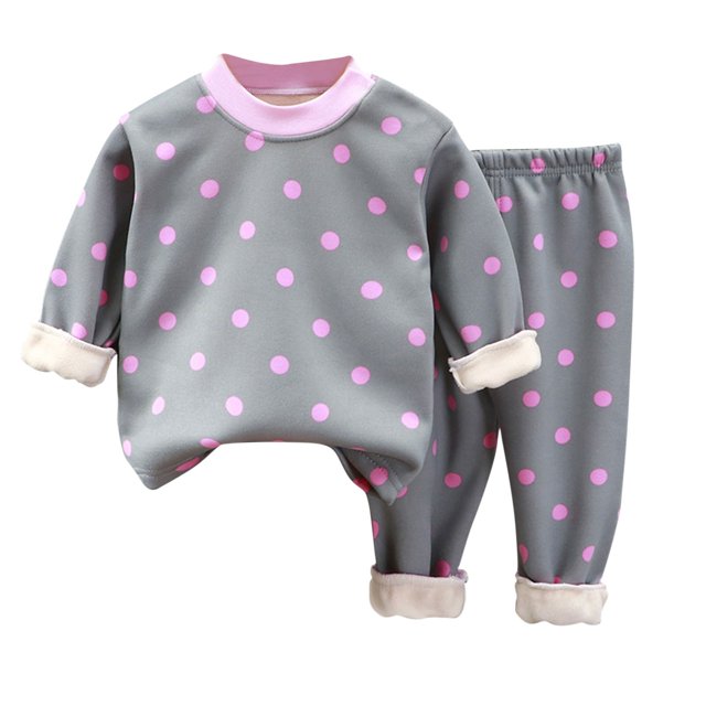 Plebaso Kids Fall Winter Sweatsuit Print Long Sleeve Pullover Sweatshirts Pants 2Pcs Warm Clothes Outfits