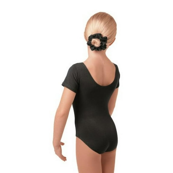Eurotard Girls Short Sleeve Leotard , BLK, Intermediate