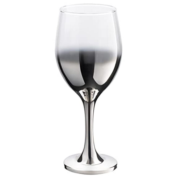 Vikko D?cor Siver Ombre Wine Glasses: 11.5 Ounce Fancy Wine Glasses With Stem for Red and White Wine ? Thick and Durable ? Dishwasher Safe Goblets ? Great Gift Idea ? Set of 12 Decorative Wine Glasses