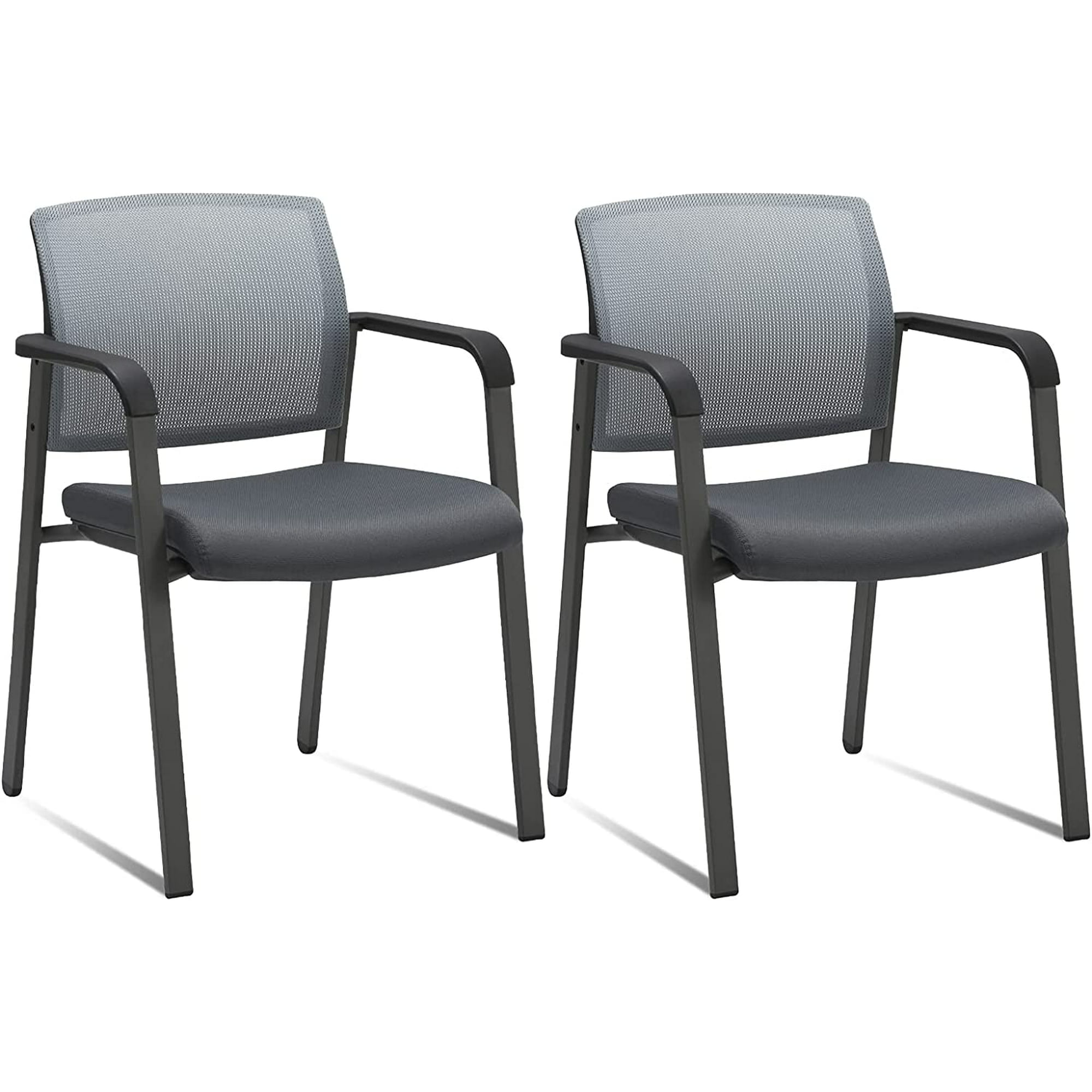 CLATINA Mesh Back Stacking Chairs with Arms and Ergonomic Lumber