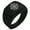 Black, variant on Stainless Steel Nautical Star Compass Geometric Pattern Step-Down Biker Style Polished Ring