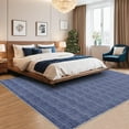thumbnail image 5 of Tzou Washable Area Rugs 10x13 for Living Room, Low Pile Braid Print Indoor Carpet with Non-Slip Backing for Playroom(Blue), 5 of 7
