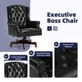 thumbnail image 4 of AVAWING Classic Boss Chair Wingback Traditional Chair High Back Faux Leather Chair Ergonomic Executive Office Chair Swivel Desk Chair, Black, 4 of 7