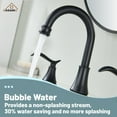 thumbnail image 3 of CASAINC 8 in. Widespread Double Handle Bathroom Sink Faucet with 360° Swivel Spout, Stainless Steel Drain Kit in Matte Black, 3 of 10