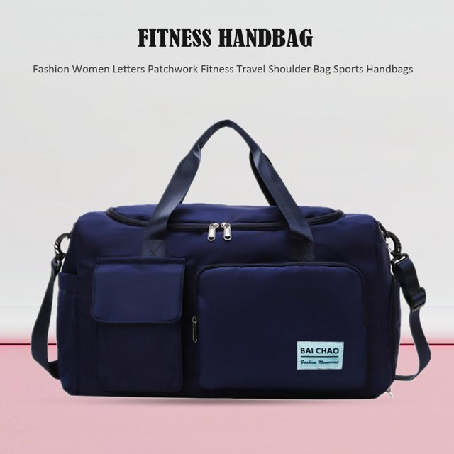 Bolsa Moda mujer letras patchwork fitness bandolera deportes bolsos (7)