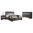 thumbnail image 1 of Gray and Silver Wood 3pc King Set with Jewelry Storage Drawers, 1 of 5