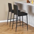 thumbnail image 4 of SESSLIFE Bar Chair Set of 2, Counter Height Bar Stools for Kitchen Counter, Black Kitchen Stools with Black Legs, Barstools for Restaurant, Coffee Shop, 4 of 9