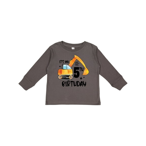Inktastic Construction Truck It's My 5th Birthday Boys or Girls Long Sleeve Toddler T-Shirt