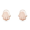 thumbnail image 2 of AFFY 14K Rose Gold plated 925 Sterlilng Silver Minimalist Dainty Hamsa Stud Earrings, 2 of 2