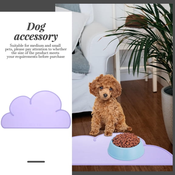 LIFKOME Washable Silicone Pet Food Mat with Spill Catching Edge, Non- , Easy to Clean, Feeding Placemat