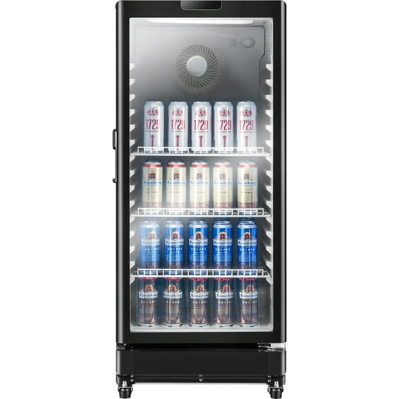 KFFKFF Commercial Merchandiser Refrigerator Single Glass Door 5.7Cu ft , Display Beverage Cooler Merchandiser