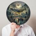 thumbnail image 6 of Yayeee Wall Clock Battery Operated 11.9" Silent Quartz Non-Ticking for Living Room Decor, Whale and Moon, 6 of 8