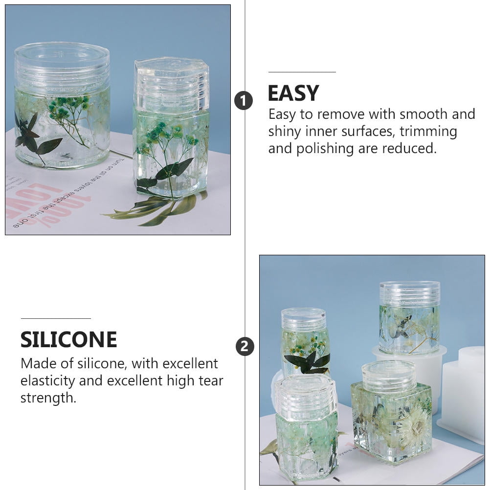 HOOWIFFY White Silicone Mould for DIY Resin Projects Smooth Surfaces 2Sets