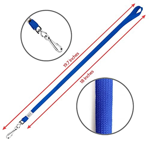 100-pack Blue Lanyards For Id Badges With Swivel J-hooks - Versatile Neck Lanyard Keys  Card Holders Whistles And More Ideal Offices Teachers Cruise Ship Cards