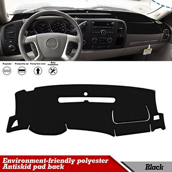 JJMY for 2007-2013 Chevy Silverado GMC Sierra 1500 Dashboard Cover Pad with Two Glove Box , 1 Pack