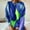 Blue, variant on E-STYLE Women's Stitching Geometric Print Sweater Casual Long-Sleeved Pullover,Blue,L