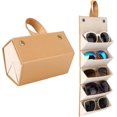 thumbnail image 1 of (Yellow)Glasses Case with Compartments, Carrying Case for Storing Sunglasses, Foldable Storage Case Portable Glasses Organizer for Men, Women, 1 of 4