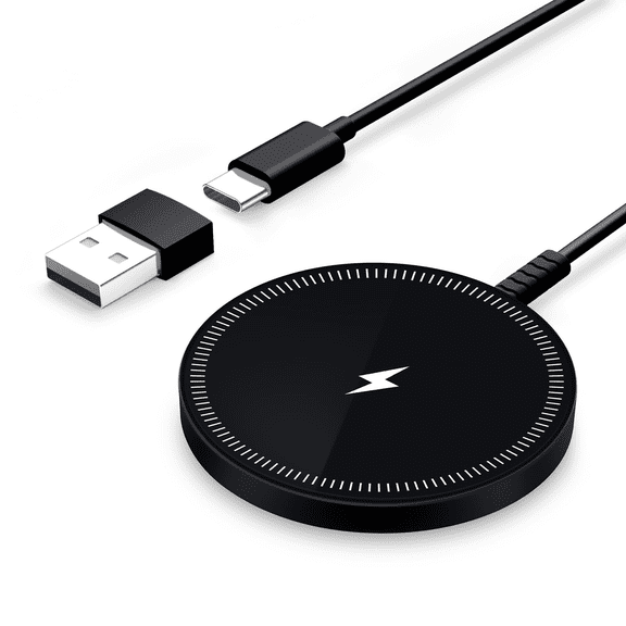 Eeyueer Magnetic Wireless Charger Fast Charging Pad Dual Port Strong Magnet Compatible with iPhone 17 16 15 14 13 12 Series AirPods Pro Case-Friendly Ultra-Slim Travel Desk
