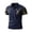 Navy, variant on Men's Print Polo Shirt, Camo Color Block Short Sleeve Casual Top, Outdoor Western Style Golf Shirt for Men