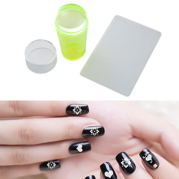 Juego de de uñas transparente, cabeza de estampadora de arte de uñas para manicura, uñas DIY Amarillo Colcomx Cabeza de estampadora de uñas