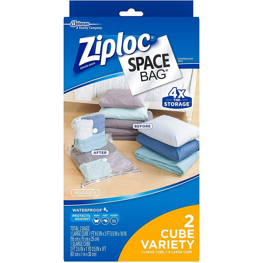Space Bag Space Bag , 2 Piece Cube Combo Vac Bags (1 Large and 1 Extra Large)
