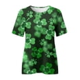 thumbnail image 3 of Prolriy T-Shirt de la Saint-Patrick pour Femmes Printemps Col Rond Manches Courtes Imprimé Saint-Patrick T-Shirts Décontractés Amples pour Femmes, Hauts Camouflage TG, 3 of 3