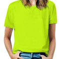 thumbnail image 1 of T-Shirt à Manches Courtes à Volants Couleur Unie Vert Néon T-Shirts pour Femmes Mode Décontractée Vert Citron, 1 of 5