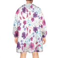 thumbnail image 2 of Wearable Oversized Blanket,Pioneer Flower Floral Print Pattern Wearable Blanket Hoodie for Adults,Cozy Hooded Blankets with Super Pockets,Super Warm Fuzzy Pullover for Women & Men, 2 of 6