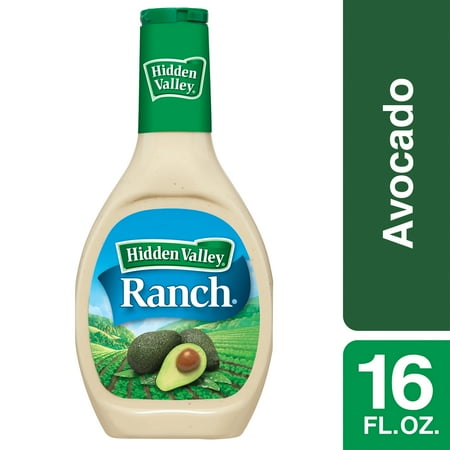 - (2 Pack) Hidden Valley Avocado Ranch Salad Dressing & Topping, Gluten Free - 16 Oz Bottle