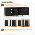 thumbnail image 6 of Cat Litter Box Enclosure for 2 Cats, Litter Box Furniture with Double Room, Central Entry, and Dual Use as TV Stand for Living Room, Black (Elevated Version), 6 of 8
