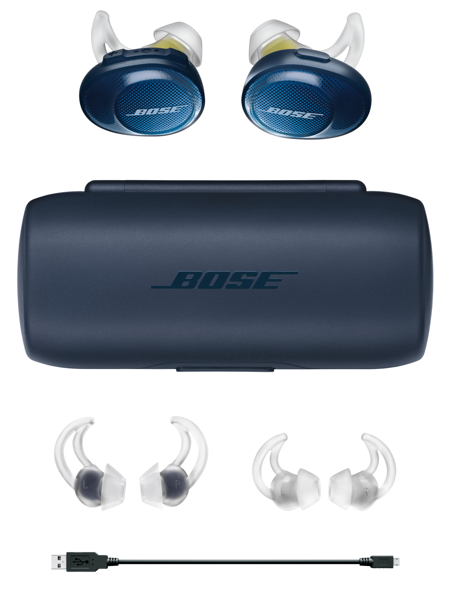 Bose SoundSport Bluetooth True Wireless Earbuds with Charging Case, Blue, SNDSPFREENVY - image 5 of 6