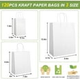thumbnail image 2 of TOMNK 120pcs White Paper Bags with Handles Mixed Size Bulk Kraft Paper Gift Bags for Business, Shopping, Retail, Merchandise, 2 of 14