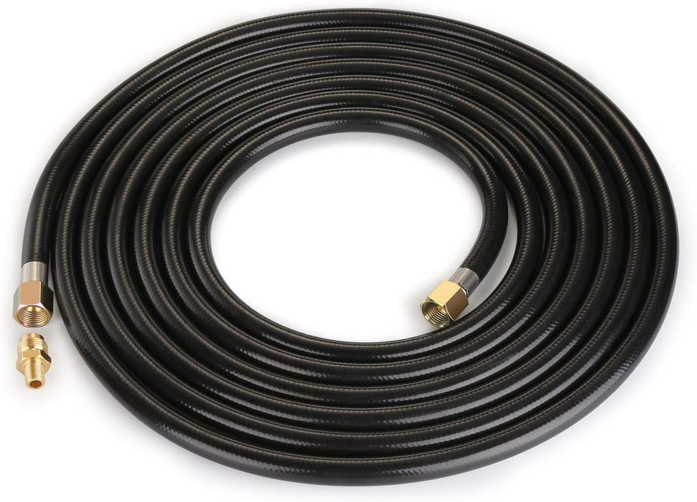 WADEO 20FT Propane Hose Assembly with Both 3/8" Female Flare for Gas Grill, RV, Fire Pit, Heater, etc, Included a Pipe Fitting 3/8" Flare x 1/8" MNPT