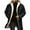 #_002Black, variant on Men's Suede Jacket Patchwork Plush Retro Suede Thicken Reversed Collar Hooded Jacket with Pockets Zipper Long Sleeve Oversized Winter Coat Black M
