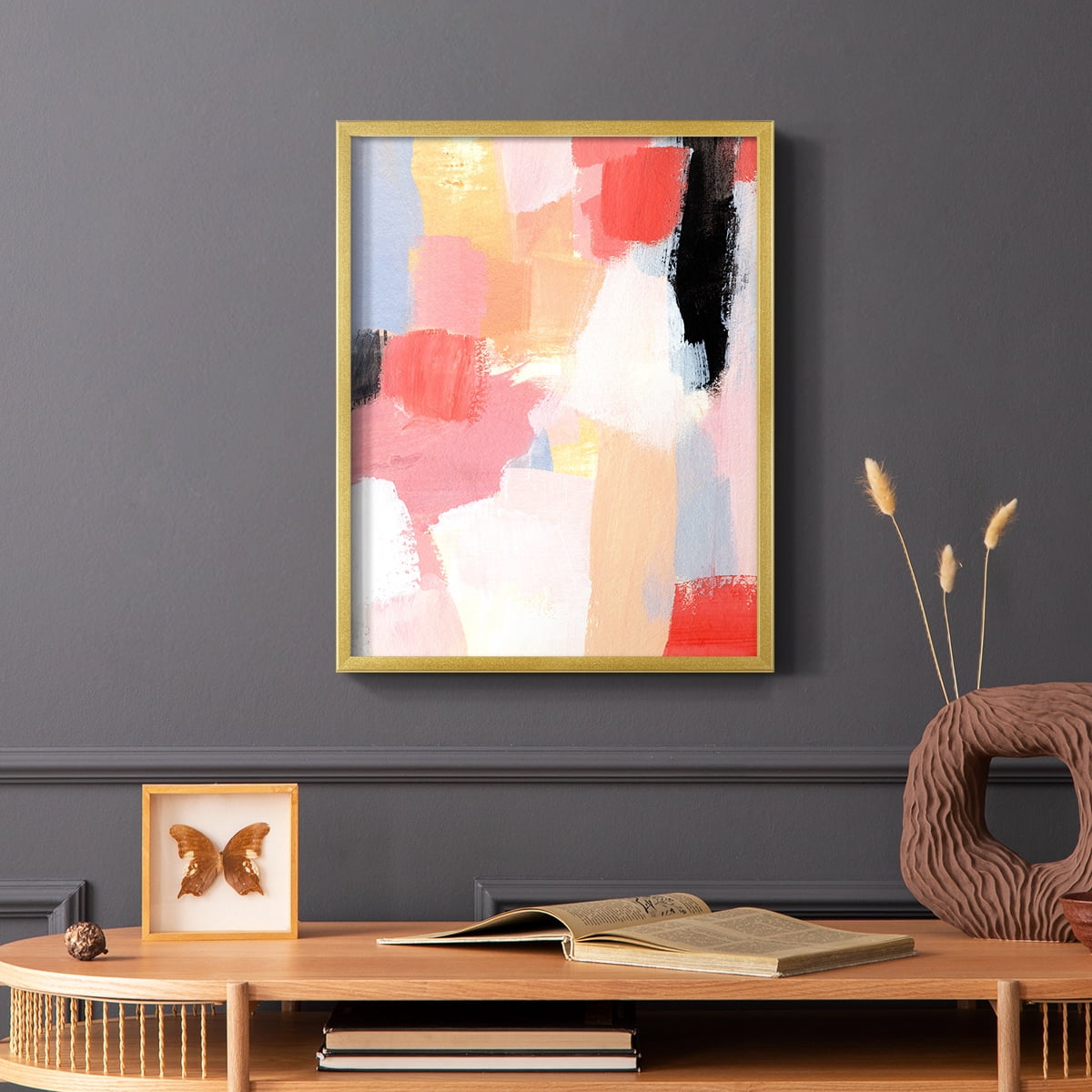 Aerial Scarlet I in Paper Solid Wood 22 x 28 Framed Print