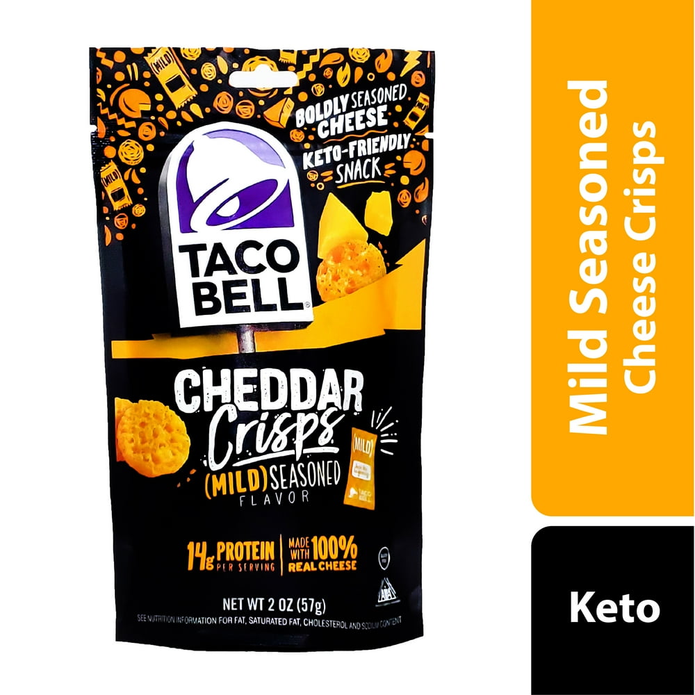 Taco Bell, Keto Friendly, Mild Seasoned Cheddar Cheese Crisp Crackers