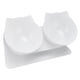 thumbnail image 5 of Cuenco doble inclinado de 15° para gatos con protector de cuello, comedero para mascotas, para el hogar, tienda de mascotas y sala de estar (base blanca), 5 of 14