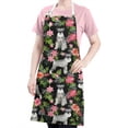 thumbnail image 5 of Schnauzer with Pioneer Flower Apron-Garden Aprons for Women with Pockets-Cotton Linen Waterproof Kitchen Cooking Gardening Aprons Adjustable for Kitchen,Cooking,BBQ and Salon 33x27 Inch, 5 of 7