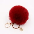 thumbnail image 4 of Leadrop Snowflake Fluffy Pompom Ball Key Chain Ring Holder Car Bag Ornament Keychain, 4 of 11