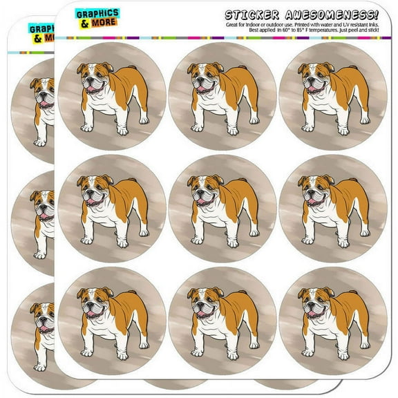 English Bulldog Pet Dog 18 2" Planner Calendar Scrapbooking Crafting Stickers