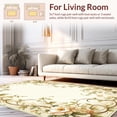 thumbnail image 2 of ODIKA 4'x6' Machine Washable Non-Slip Area Rug, Intricate Botanical Medallion with Vintage Floral High Traffic Rug, Beige, 209477, 2 of 7