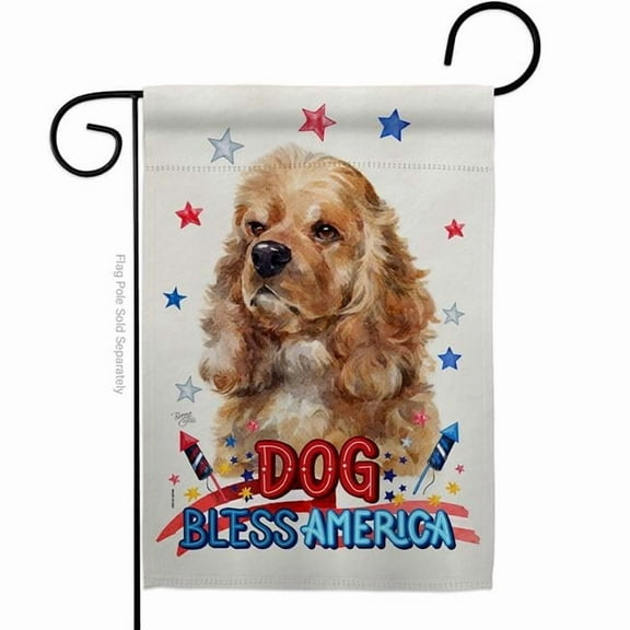 Patriotic Cocker Spaniel Animals Dog 13 x 18.5 in. Double-Sided Decorative Vertical Garden Flags for House Decoration Banner Yard Gift