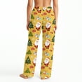 thumbnail image 4 of Women's Christmas Print Plush Pajama Pants, Soft and Comfortable Home Wear Trousers for Winter, Casual Sleepwear with Festive Design,Yellow,M, 4 of 5