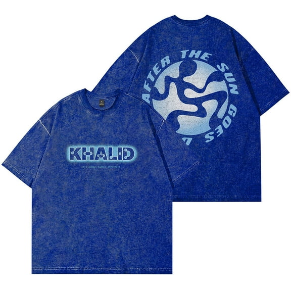 Khalid After The Sun Goes Down Vintage Wash T-Shirts Women Men HipHop Cotton Short Sleeve Tee