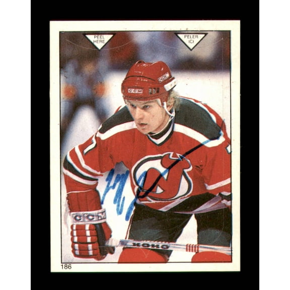 Jeff Larmer Autographed 1983-84 O-Pee-Chee Stickers Card #186 New Jersey Devils SKU #251538
