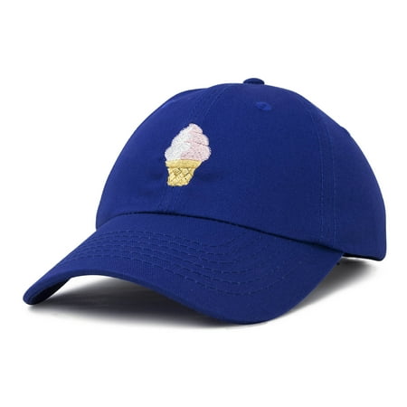 - DALIX Soft Serve Ice Cream Hat Cotton Baseball Cap in Royal Blue