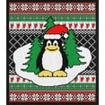thumbnail image 4 of Old Glory Mens Penguin on Ice Ugly Christmas Sweater Long Sleeve T Shirt, 4 of 6
