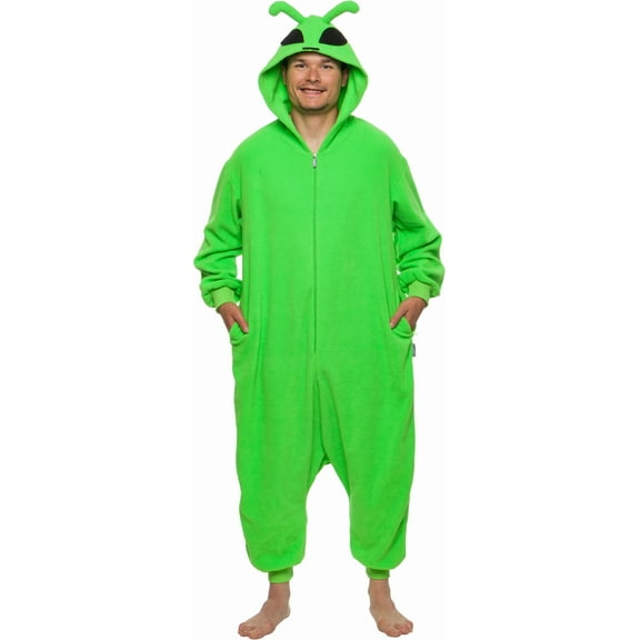 FUNZIEZ! - Alien Men's Novelty Union Suit Costume for Halloween - Green, Small