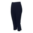 thumbnail image 6 of Aihuaihua Capri Leggings for Women Zipper Leg Plus Size Summer Casaul High Waisted Knee Length Stretchy Workout Yoga Cropped Capris Pants Navy XL, 6 of 8